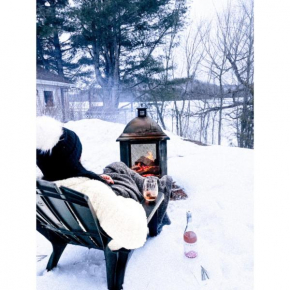 Zenitude 2, Beachfront chalet, hot tub,Lac Simonet